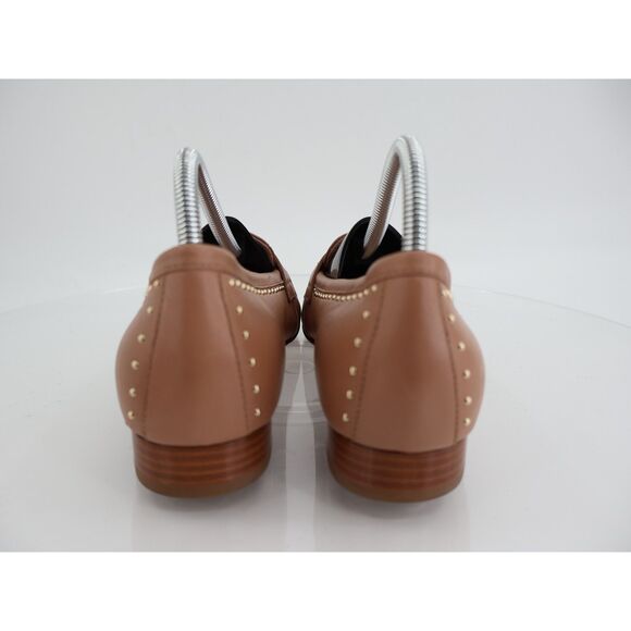 AGL Mocassin Penny Loafers Womens Size 39.5 9.5 Brown Micro Studs Slip On Shoes - Picture 5 of 13